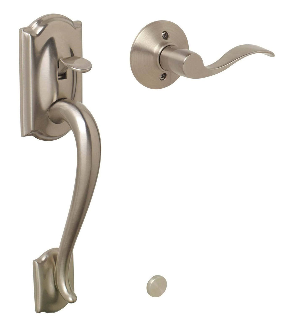 Satin Nickel Front Entry Handle Left-Handed Interior Lever U286887