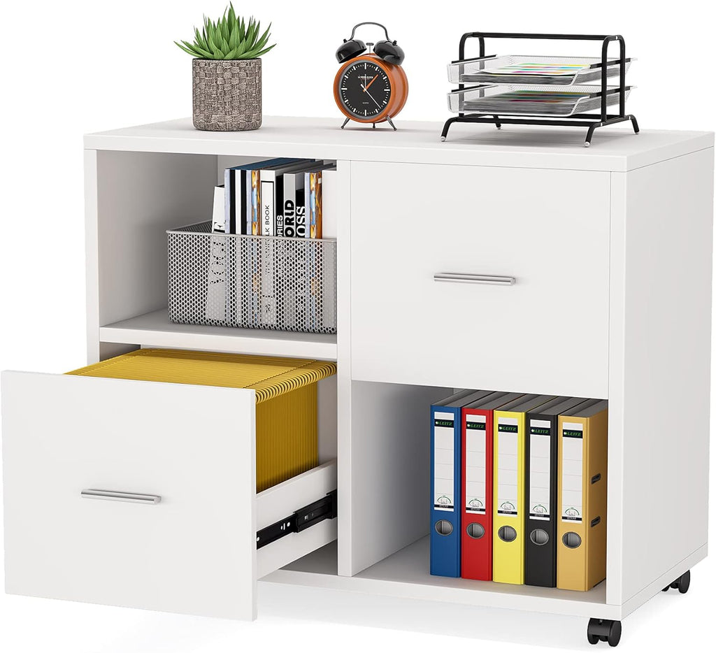 2 Drawer Wood File Cabinet with Wheels M478203