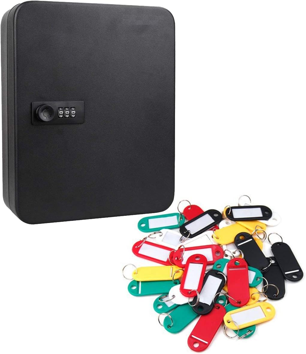 Steel Key Cabinet with Combination Lock, Holds 24 Keys S8351