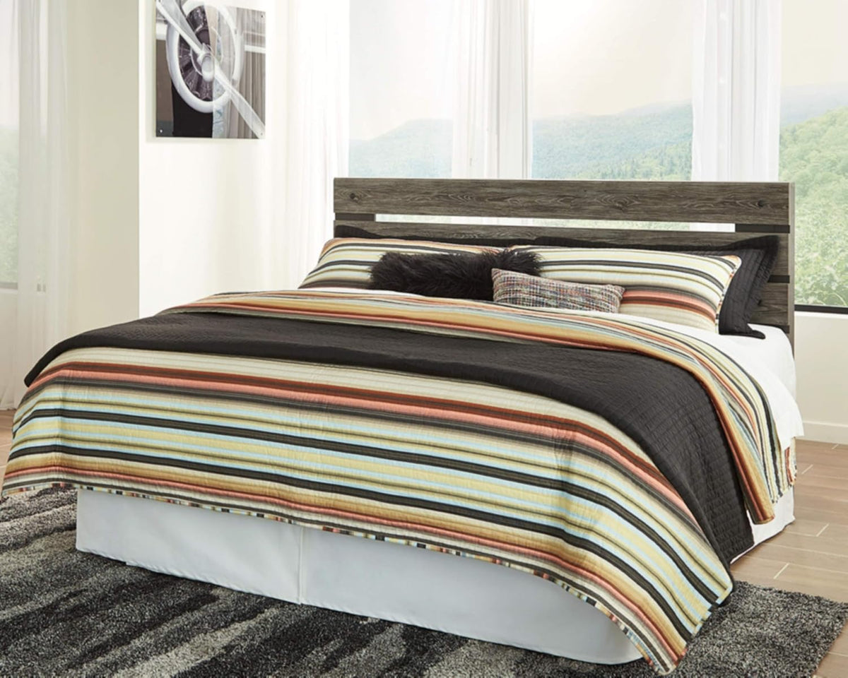 Full Weathered Gray Open Slat Panel Headboard Y6672