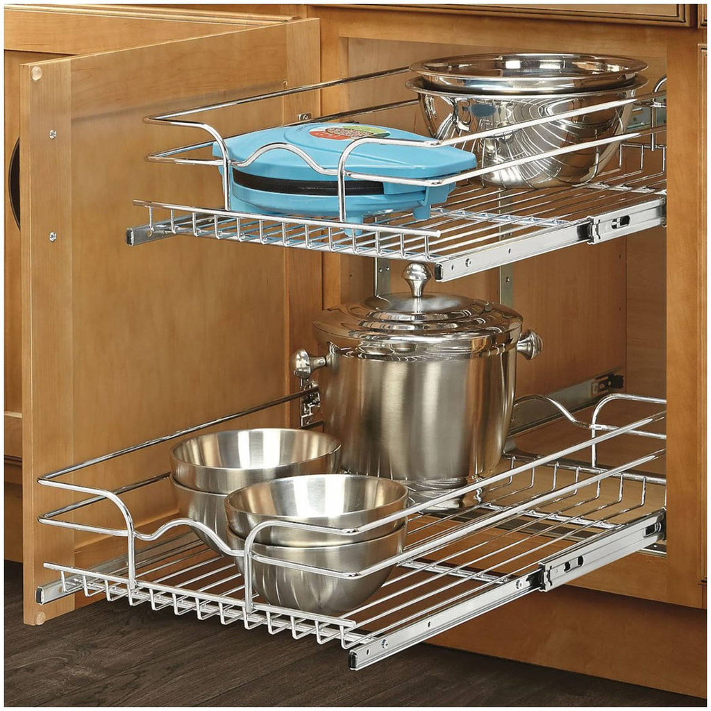 15 in. W x 22 in. D 2-Tier Wire Basket N6236
