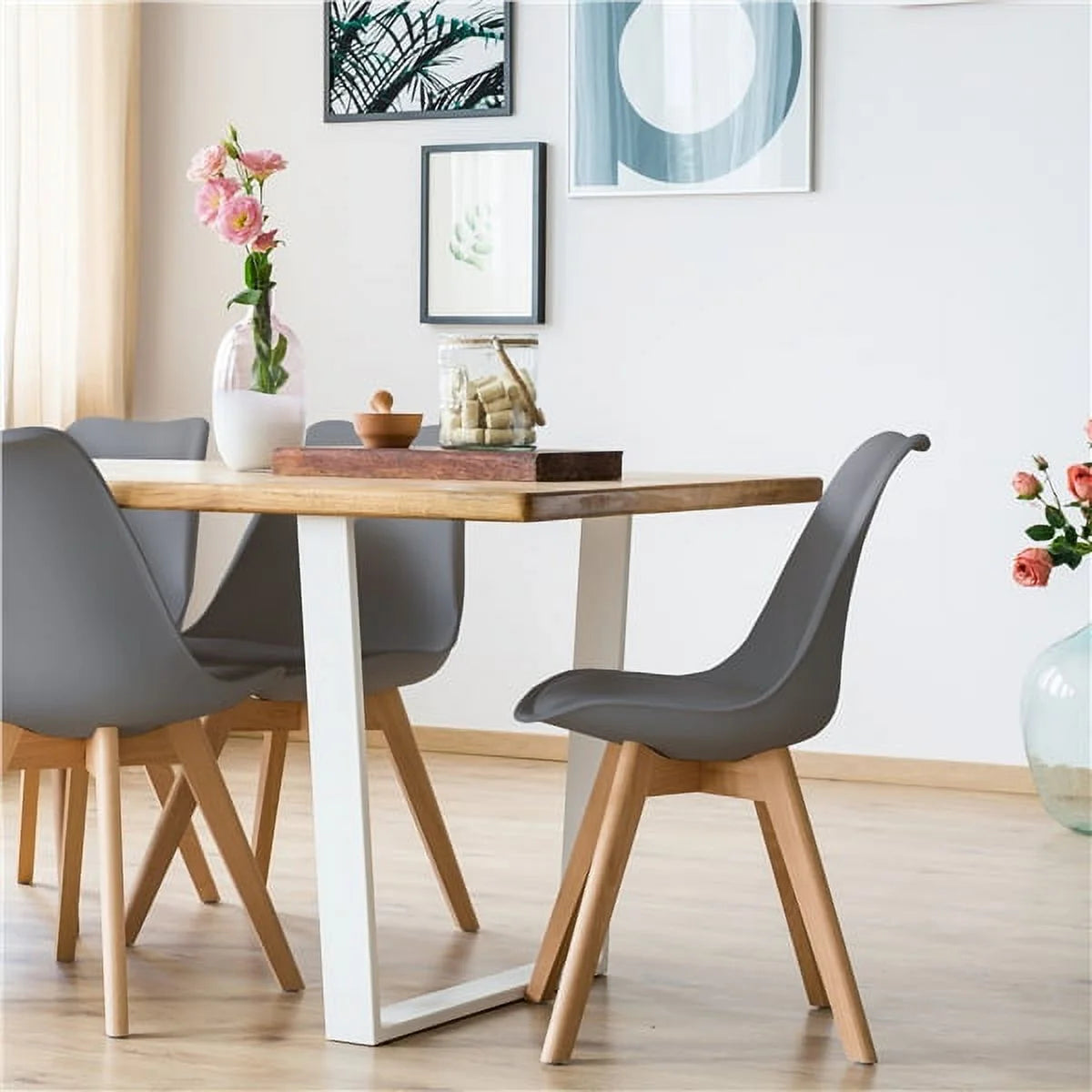 Gray Set of 4 Padded Dining Chairs G766
