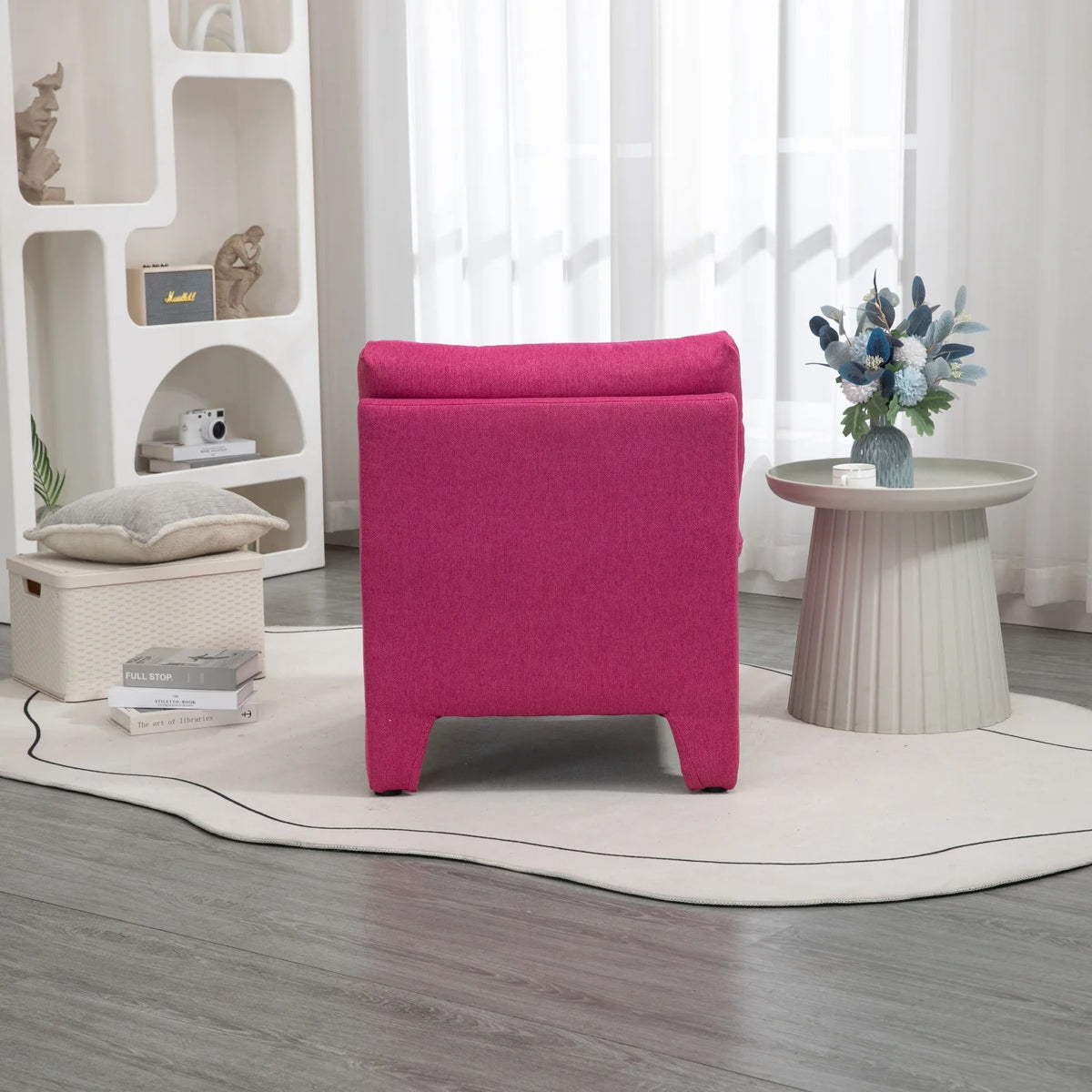 Oversized Linen Accent Barrel Chair O5954