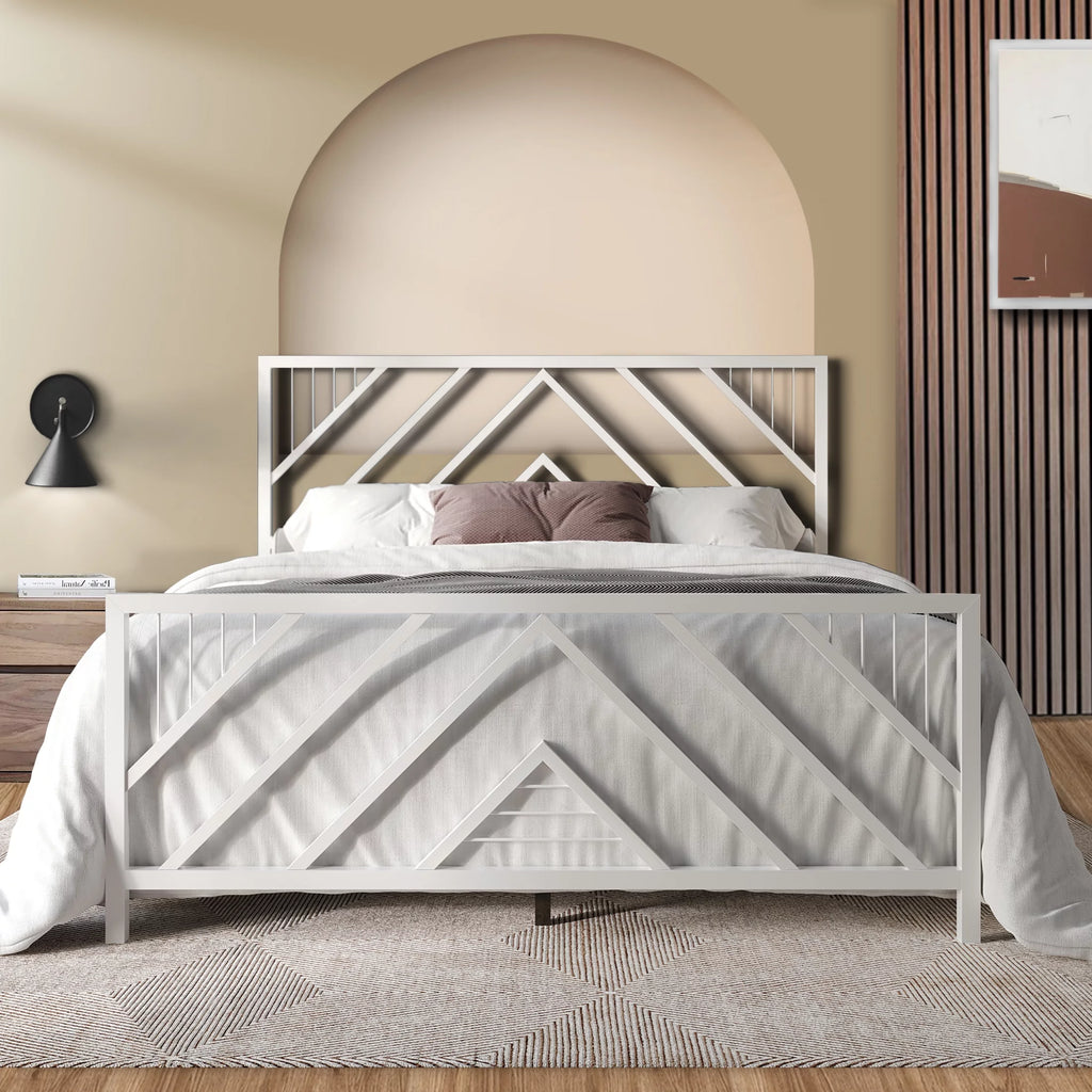Black Full Size Metal Platform Bed L585