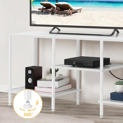 Black 50 inch TV Stand with Power Outlet and Storage O847