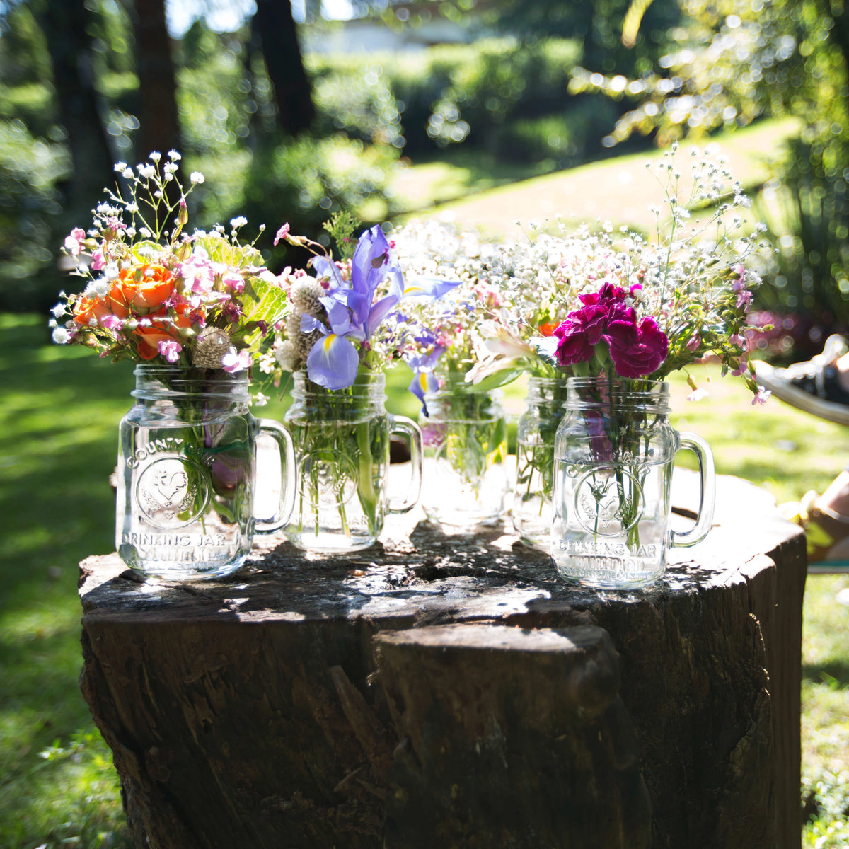 Glass Drinking Jars Set of 12 V988