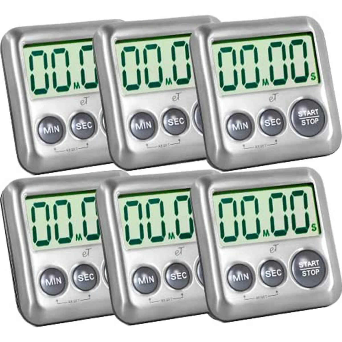 Stainless Steel Digital Kitchen Timer 6 Pack M351