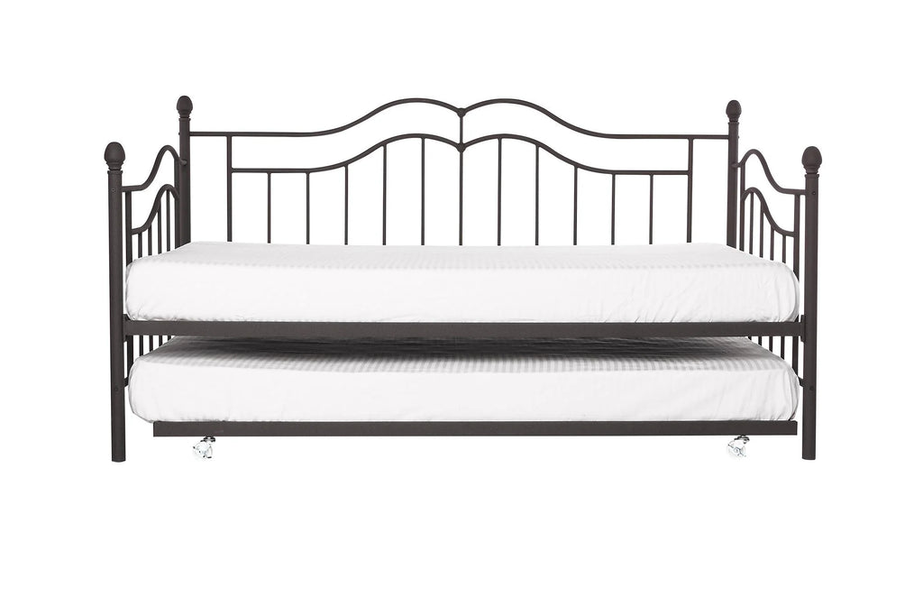 Metal Daybed and Trundle, Twin/Twin Size, Bronze W573