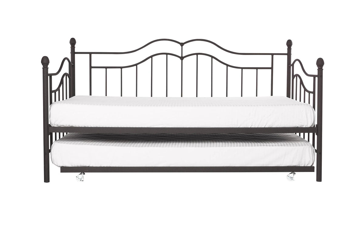 Metal Daybed and Trundle, Twin/Twin Size, Bronze W573
