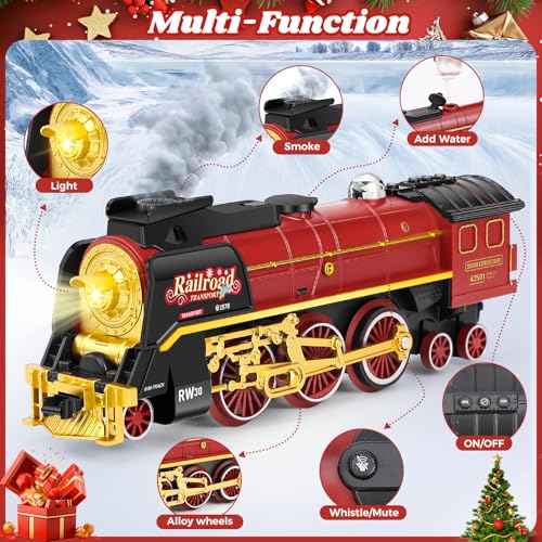 Electric Model Train Set with Smoke, Lights & Sound U266