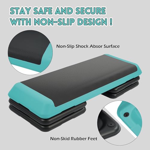 Adjustable Step Aerobic Platform with 4 Risers M1149