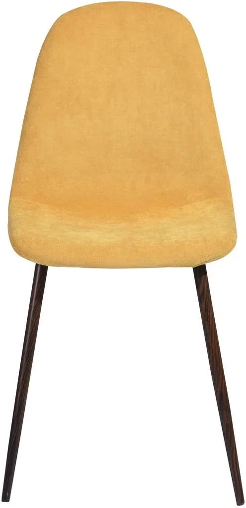 Set of 4 Yellow Velvet Dining Chairs with Metal Legs A83471