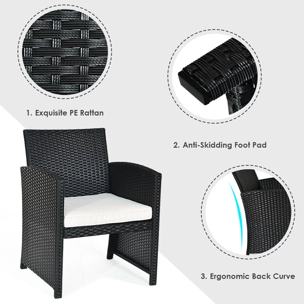 4 Pc Rattan Wicker Patio Conversation Set R458