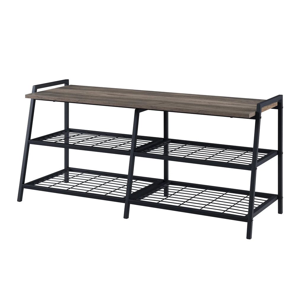 3-Tier Metal MDF Wood Shoe Rack T283815