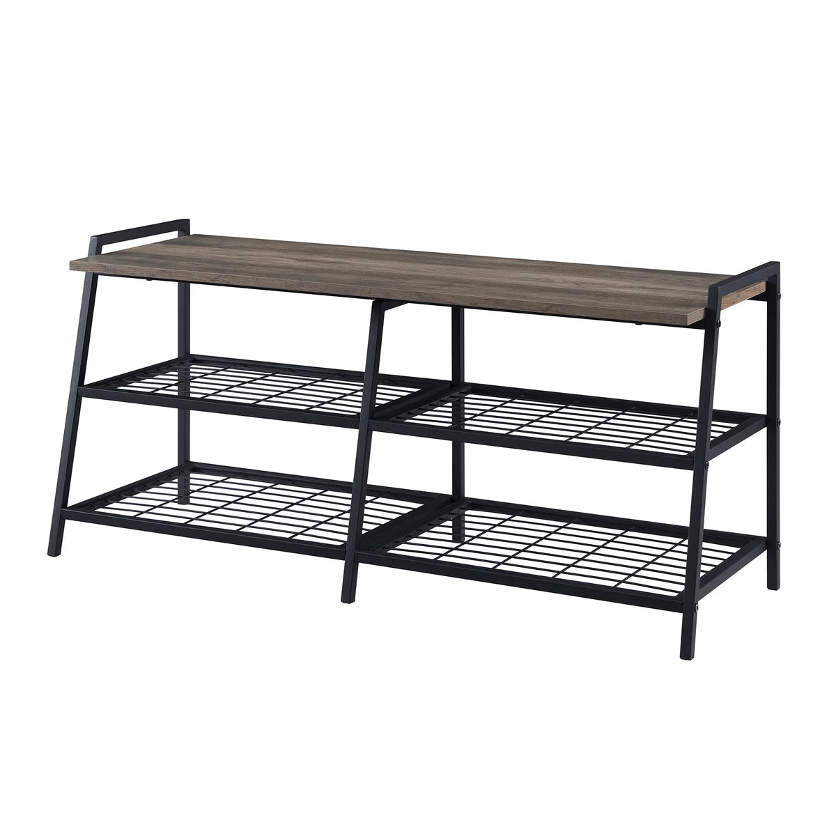 3-Tier Metal MDF Wood Shoe Rack T283815