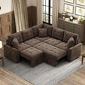 Brown Pull Out Sofa Bed Couch A90075