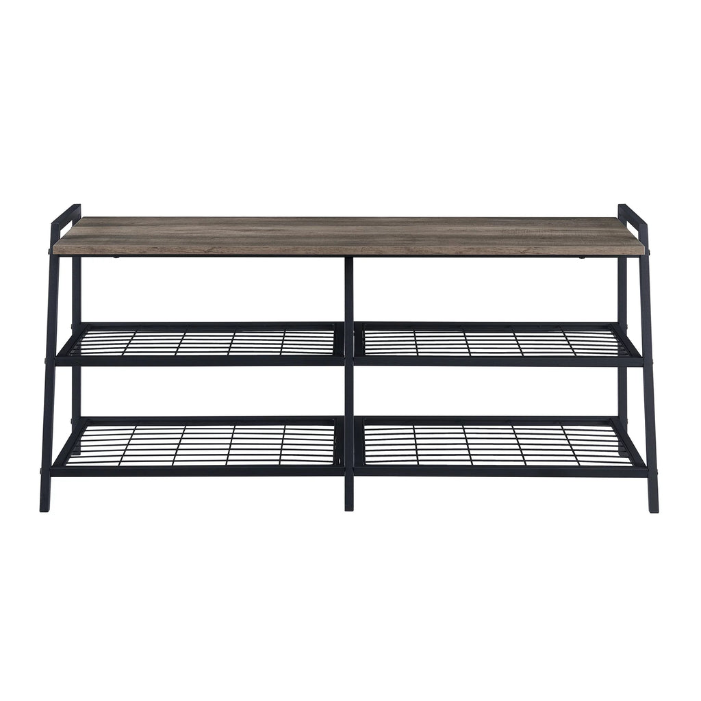 3-Tier Metal MDF Wood Shoe Rack T283815
