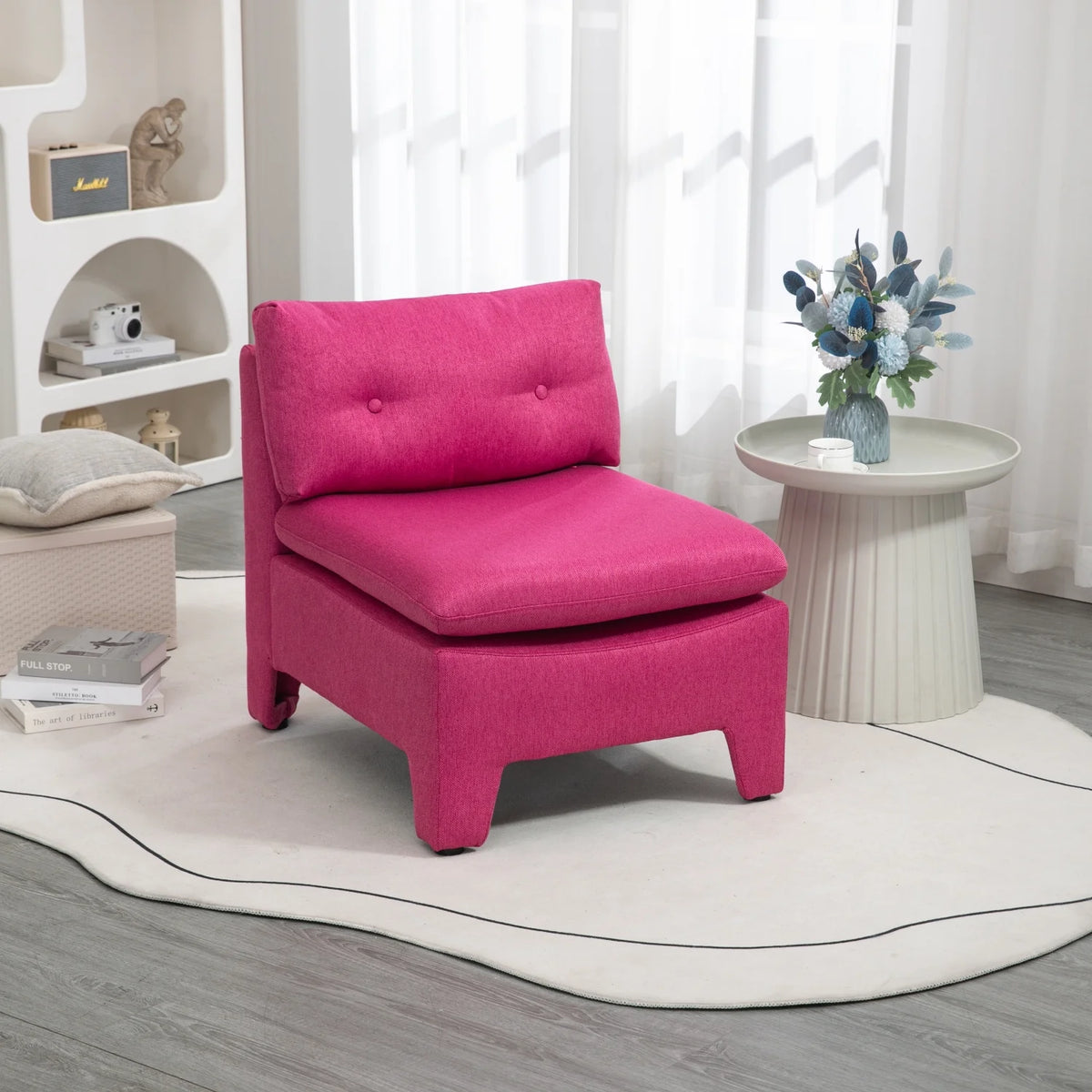 Oversized Linen Accent Barrel Chair O5954