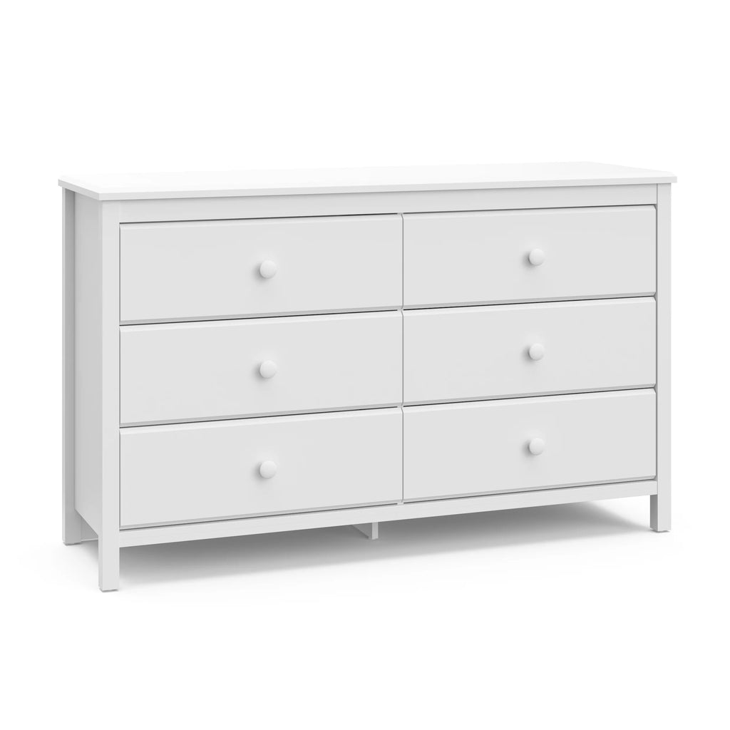 White 6 Drawer Kids Double Dresser Y82780
