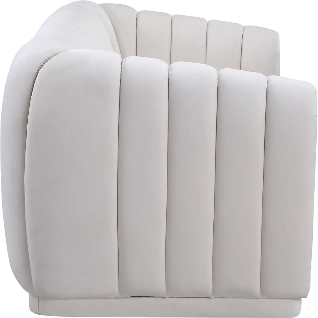 Cream Velvet Wood Sofa V20012