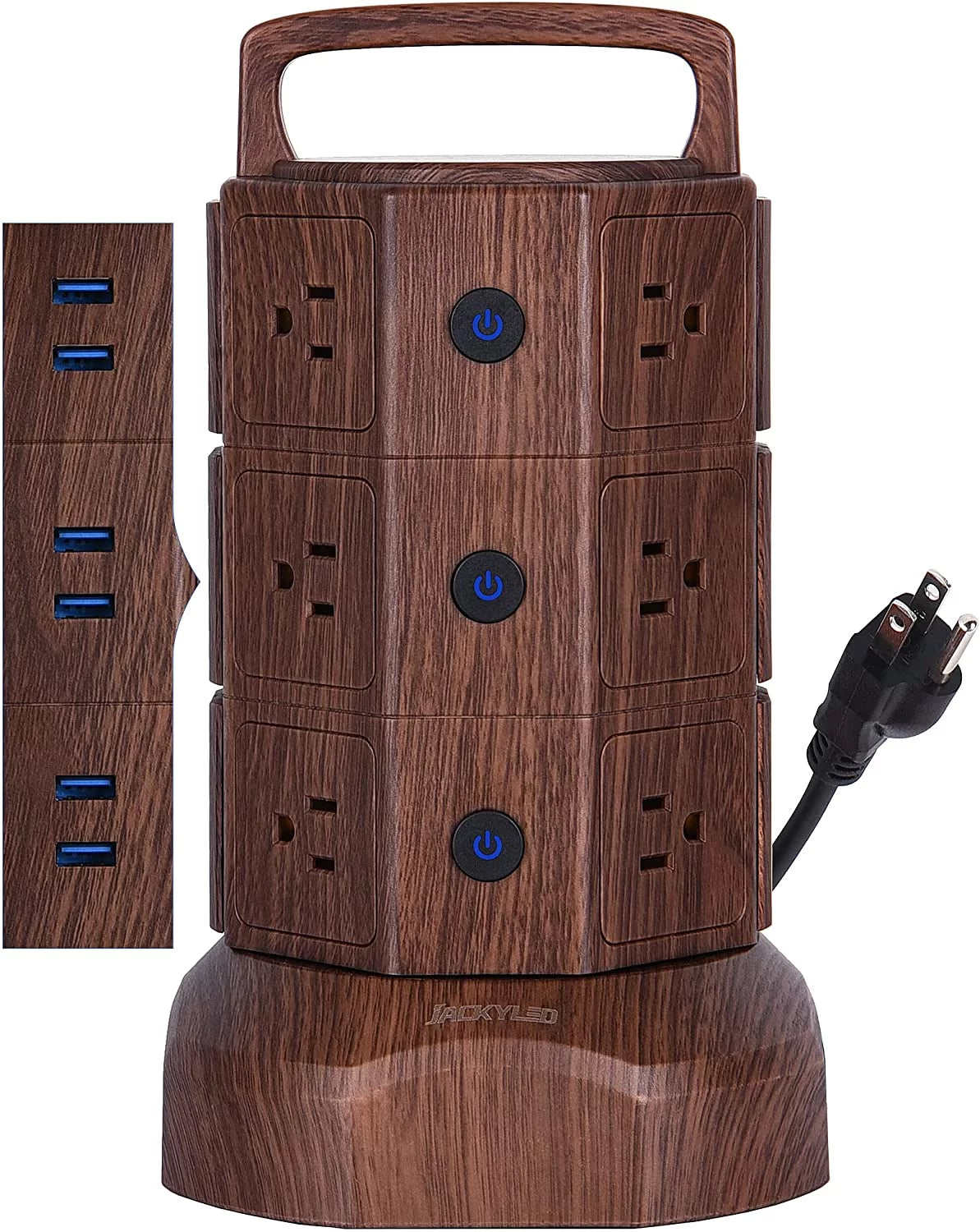 6 USB Ports 12 AC Outlets Power Strip Tower P207317