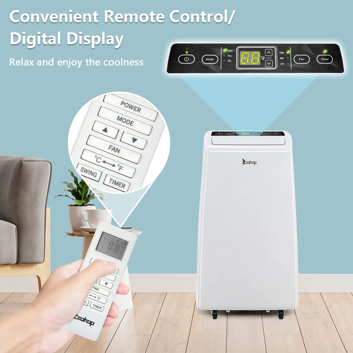 12000 BTU Portable Air Conditioner with Dehumidifier and Fan A673928