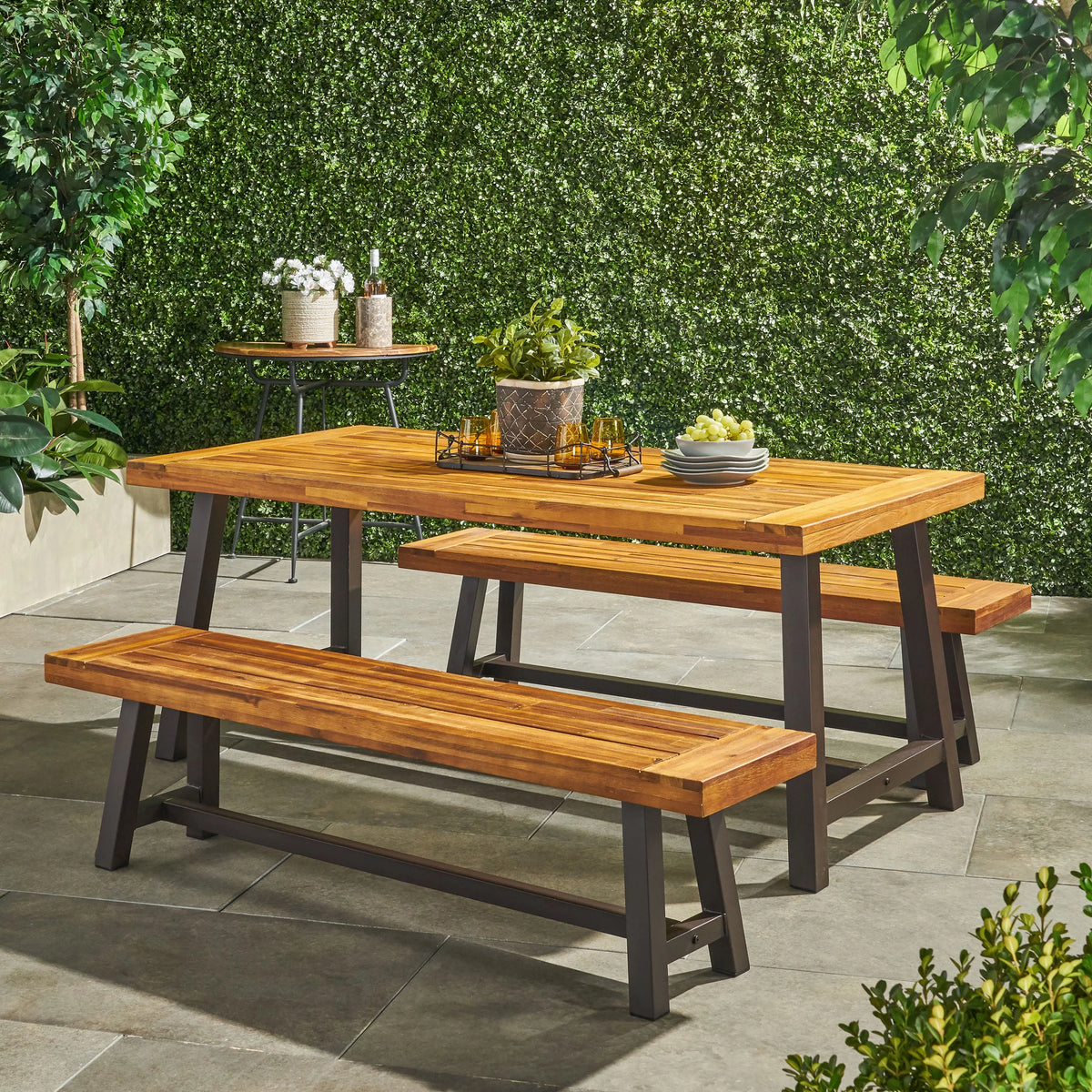 4 Seat Acacia Picnic Dining Set O2442