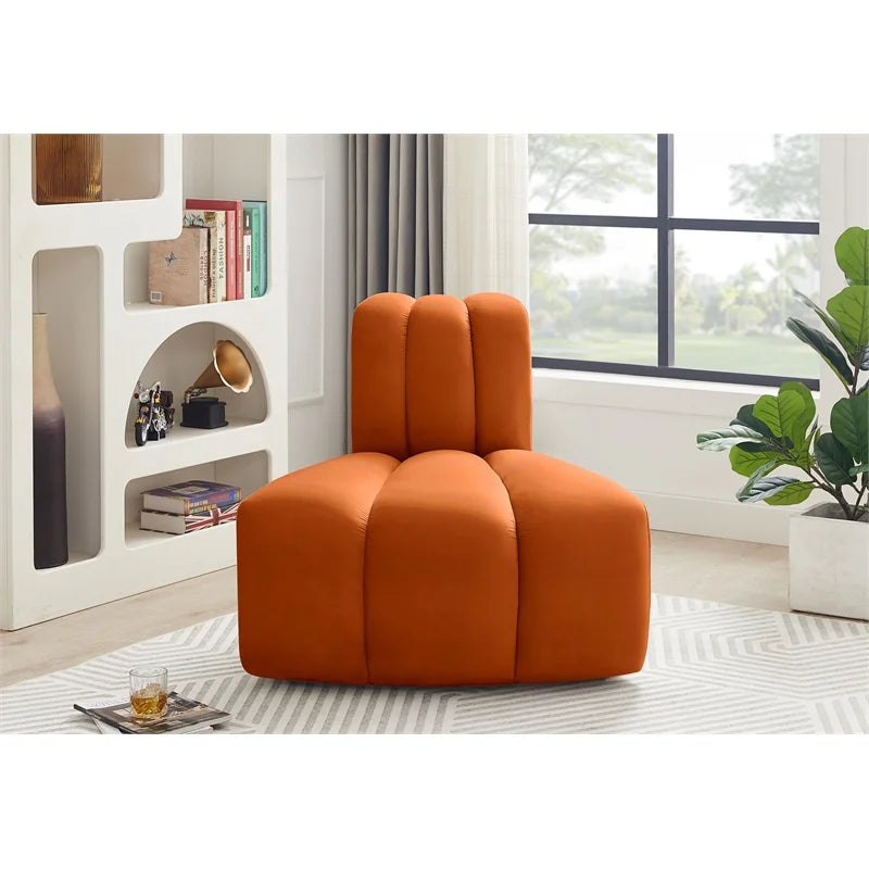 Cognac Velvet Corner U48182