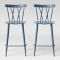 Light Blue Metal Counter Stool Set of 2 E384229