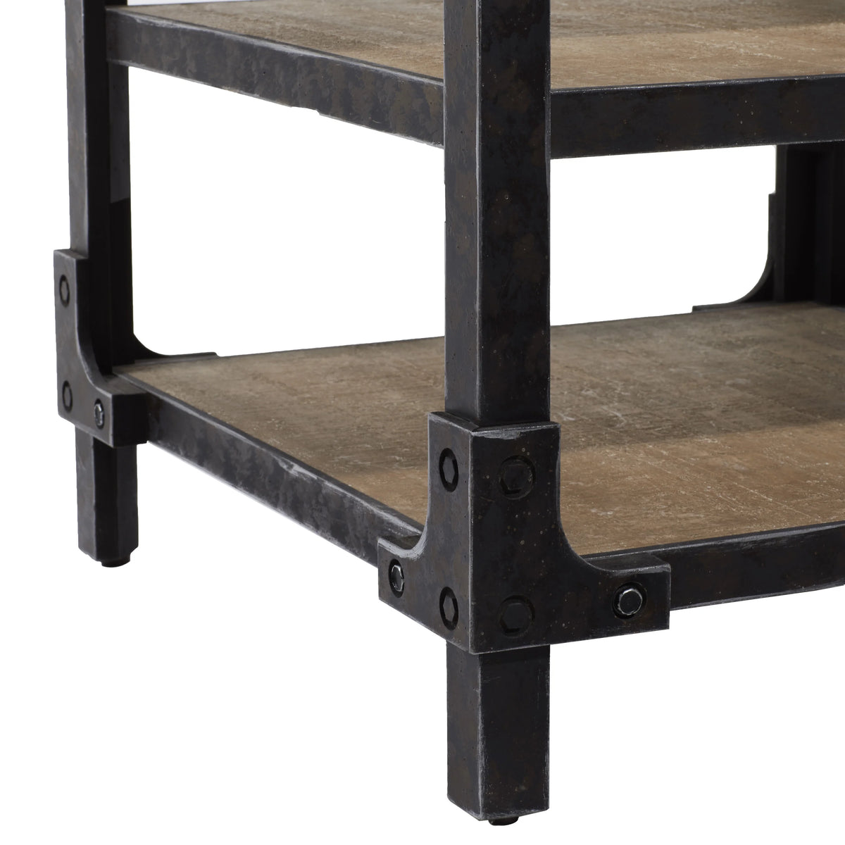 24" x 26" Brown Wood 2 Shelves Accent Table W911355