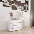 White 6 Drawer Dresser with Golden Handle L2761