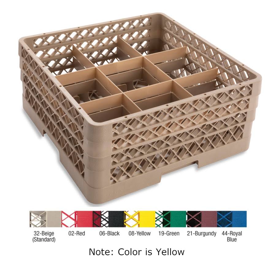 Yellow 9 Compartment Full Size Rack with 2 Extenders R84363