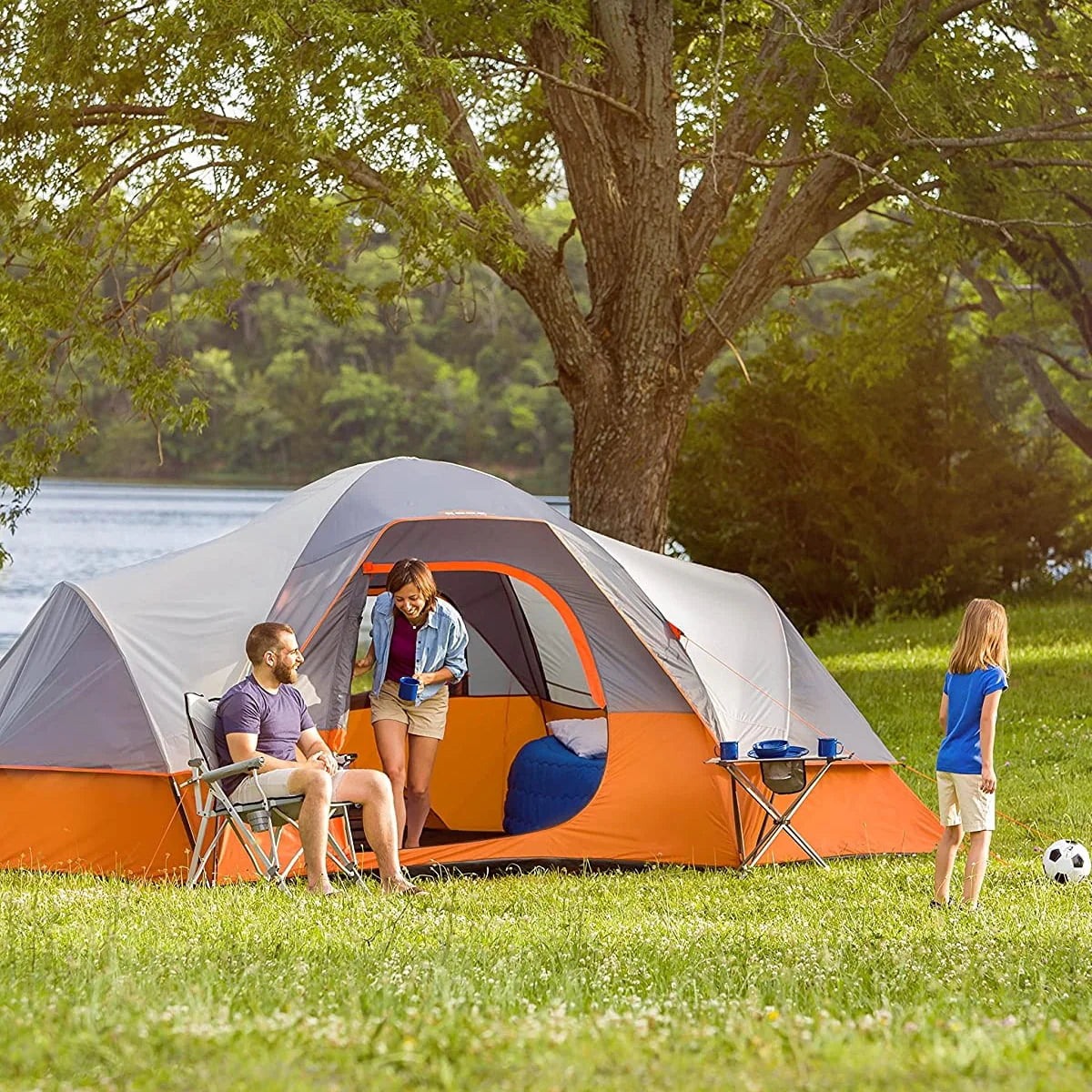 9 Person Waterproof Double Layer Dome Tent F257