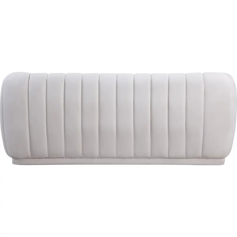 Cream Velvet Wood Sofa V20012