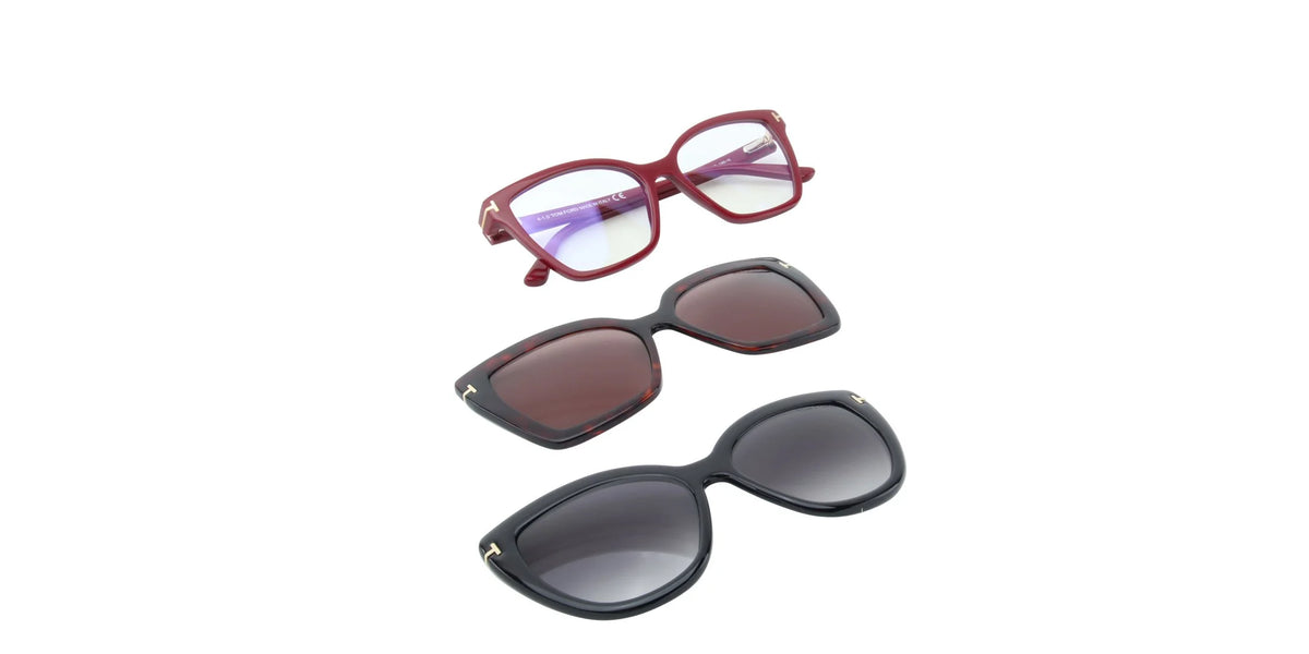Red Eyeglasses with 2 Clips F691735