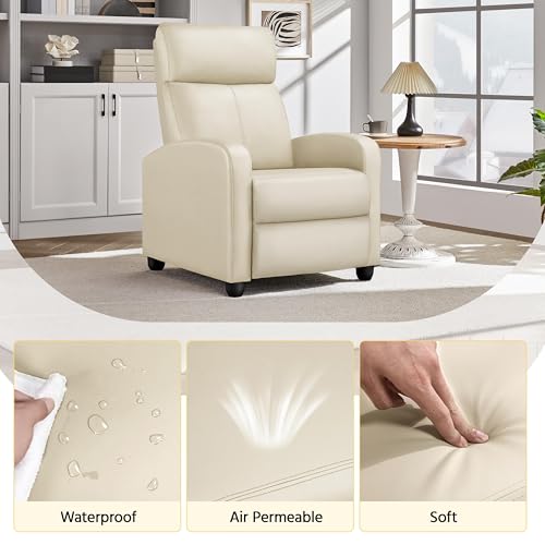 Beige Corduroy Recliner Chair S301
