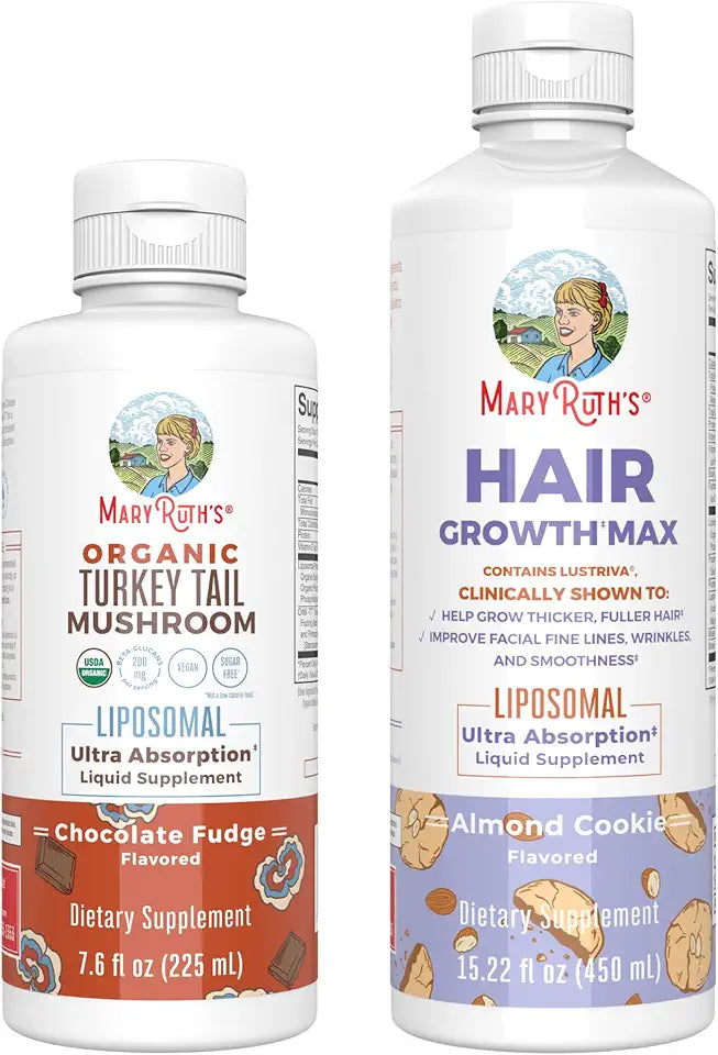 Turkey Tail Mushroom Liposomal & Hair Growth MAX Vegan Gluten-Free G882185