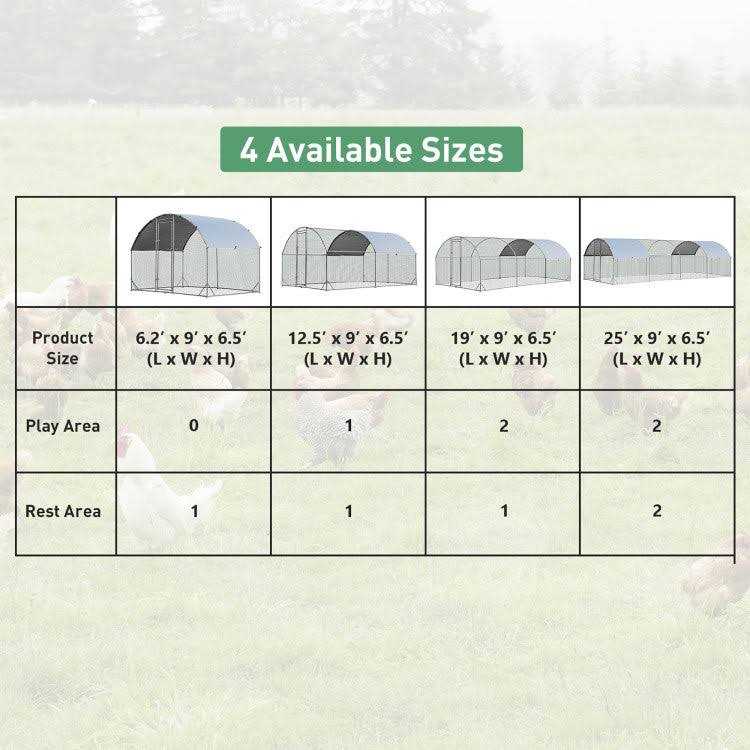 Lockable Large Metal Chicken Coop with Waterproof Cover J7081