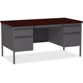 60 in. Laminated Mahogany Double-Pedestal Desk P735835