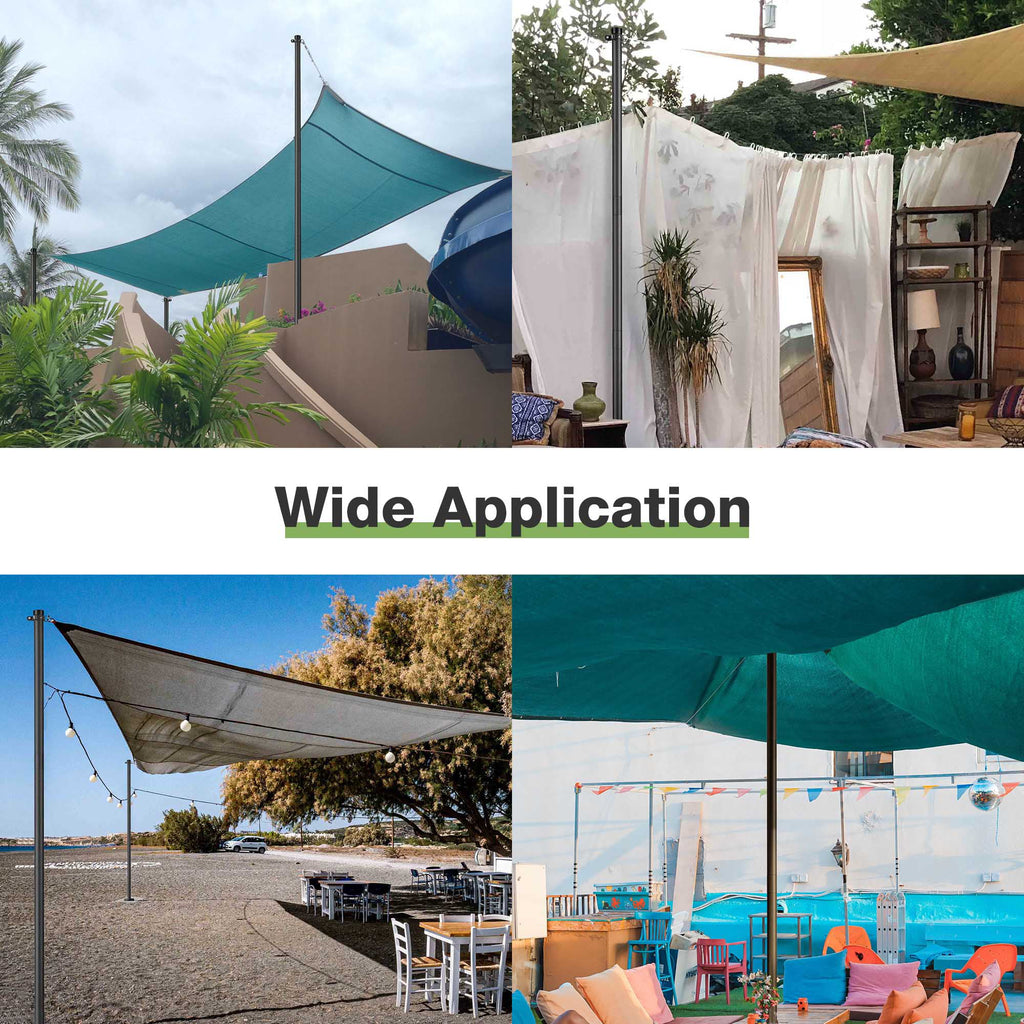 10Ft Black Shade Sail Pole Y841122