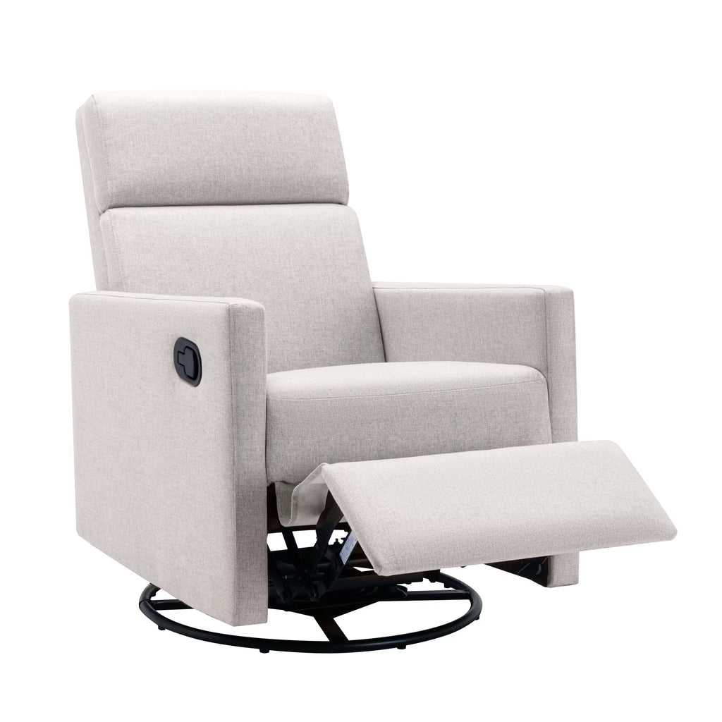 Tan Upholstered Swivel Recliner Chair L701