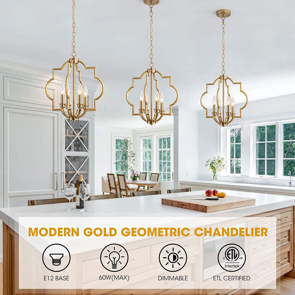 Gold 4 Light Chandelier Z880