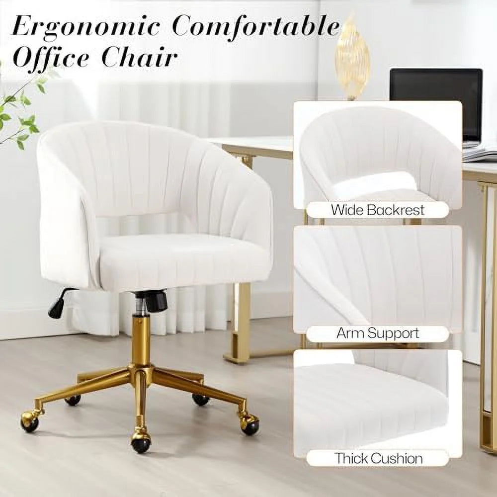Velvet Height Adjustable Swivel Desk Chair I304435