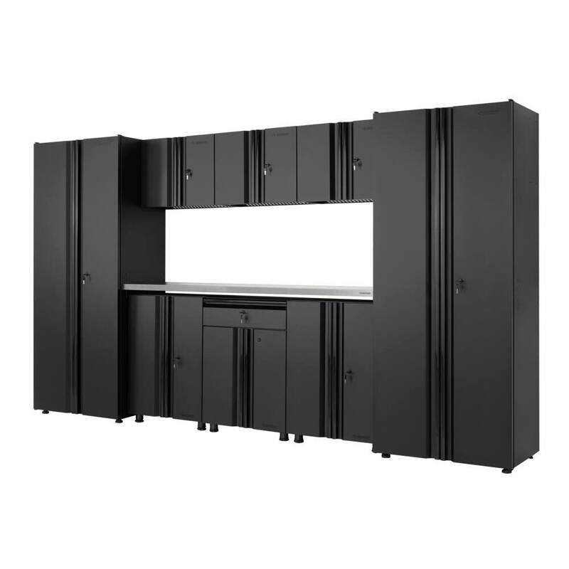 9 Piece Black Welded Steel Garage Storage System R3654