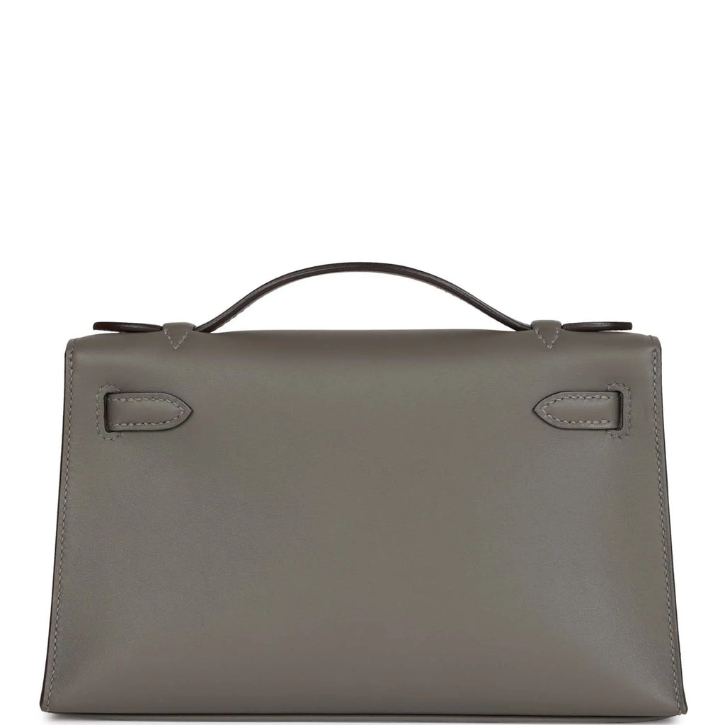 Kelly Pochette Gris Meyer Swift Gold Hardware B954