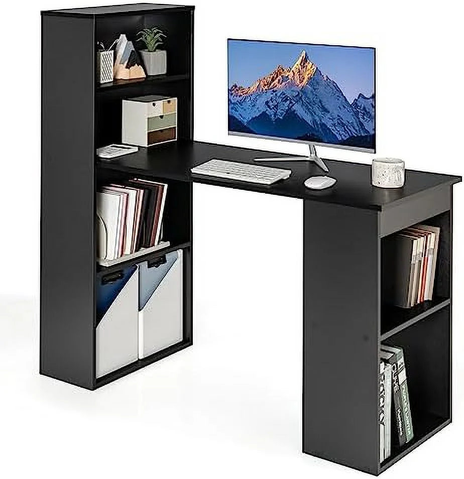 48 Inch Computer Desk with Bookshelf and CPU Stand P51053