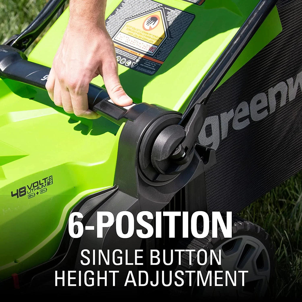 48V 17 Battery-Powered Push Lawn Mower with 2 x 24V 4Ah Batteries K412691