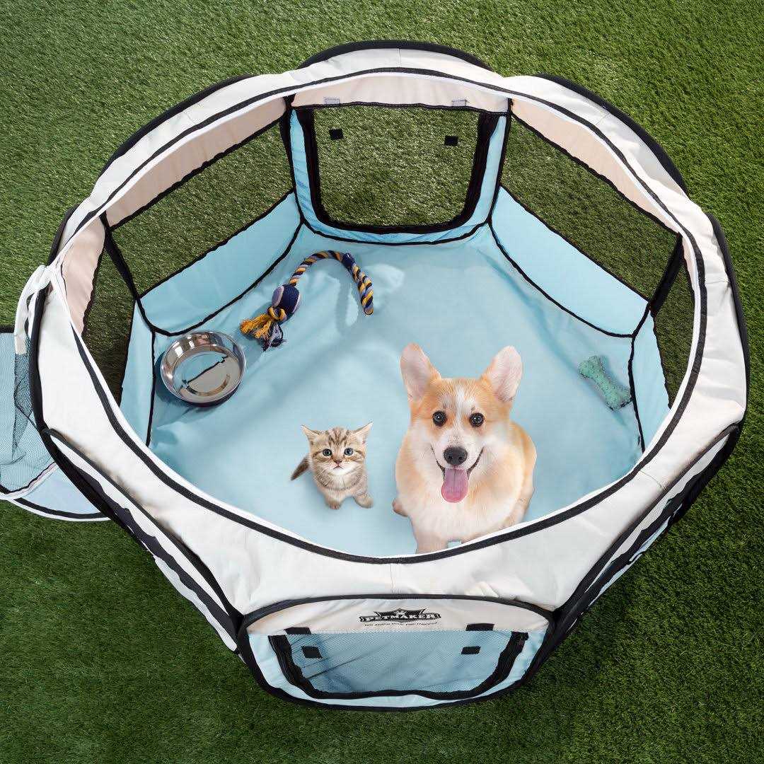 Pop-Up Pet Playpen with Carrying Case Blue O442355