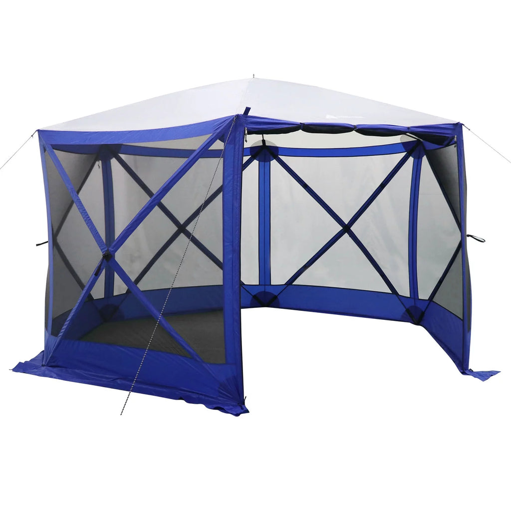 6 Hub Outdoor Camping Screen House, 1 Room, Blue Y587