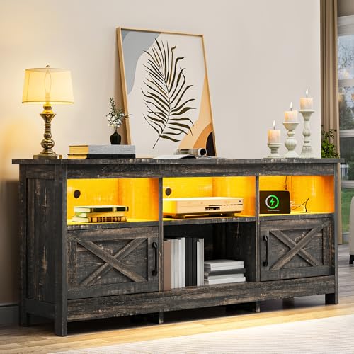 Black TV Stand with Storage Cabinets R449918
